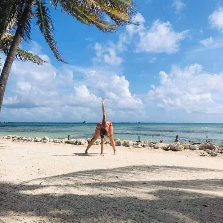 Outdoor yoga on the beach